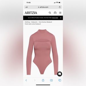 NWT Aritzia Babaton Varo Contour Bodysuit (Red Willow) (Size M)
